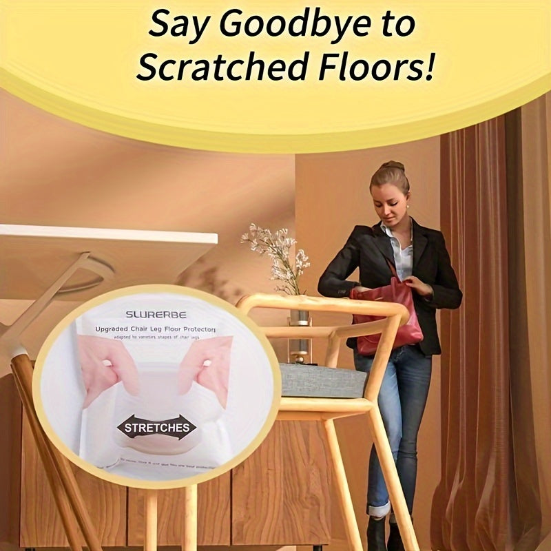 20pcs Non-slip Clear Chair Leg Covers With Felt, Large Round Chair Floor Protectors, Silicone Chair Leg Floor Protectors, Table Mats, Chair Mats, Small Gadgets For Restaurant, Hotel, Cafes