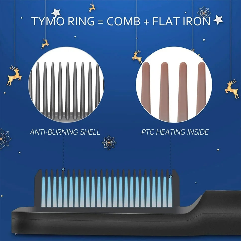 Thermostatic hair straightener Comb 5 temperature settings Straightening brush Quick heat professional hair straightening brush