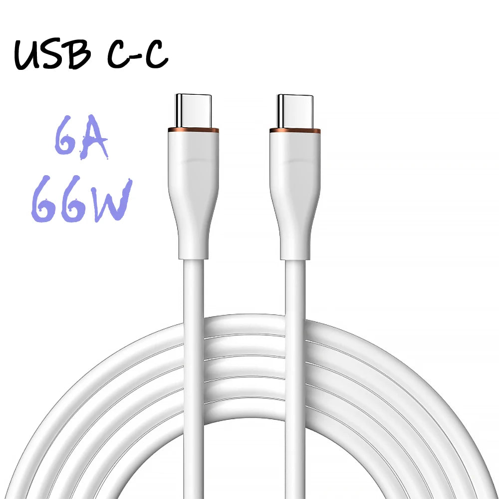 UGOURD Liquid Silicon Type C To C Fast Charging Cable USB to C PD 60W Huawei SCP 66W For Huawei Xiaomi iPhone15 Plus Pro Max