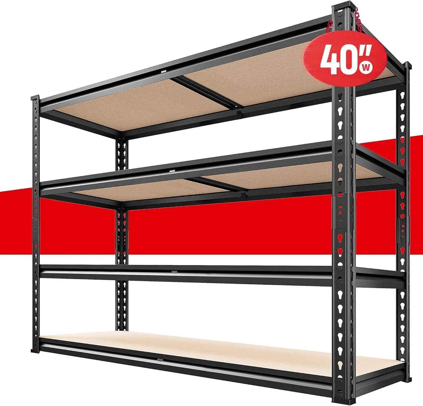 REIBII 2500LBS Garage Shelving 72''H Storage Shelves Heavy Duty Shelving 5 Tier Metal Shelves Garage Shelves Adjustable Shelvin