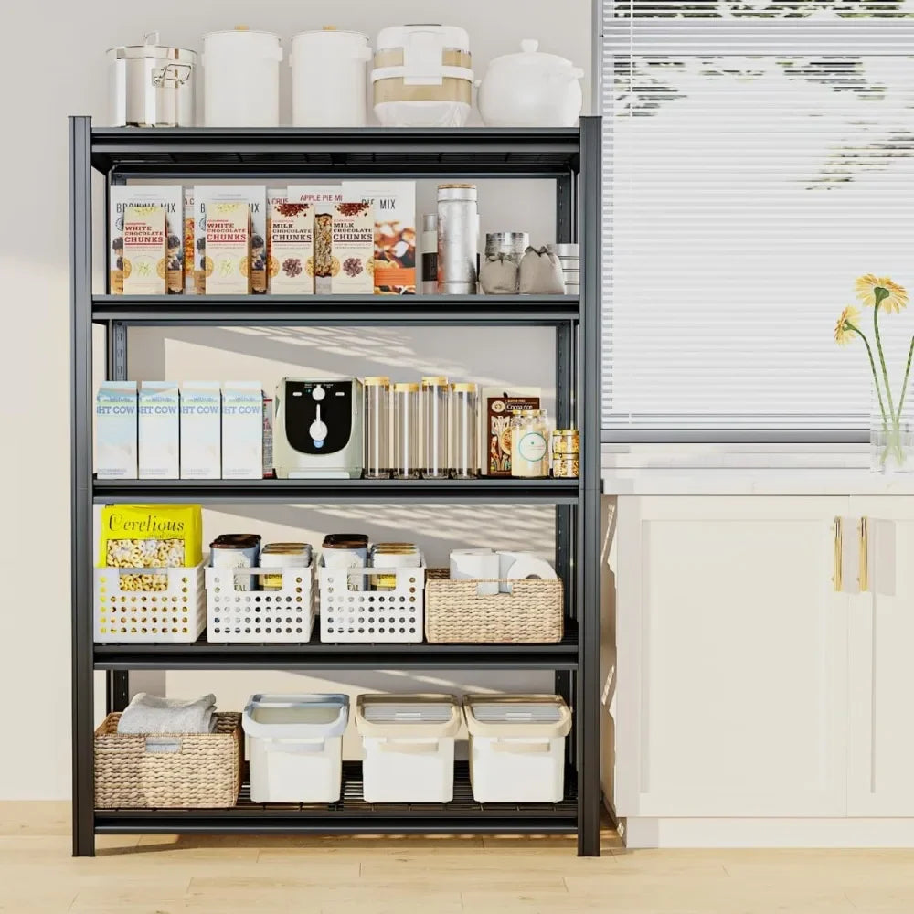5Tier Metal Shelving Unit, Adjustable Garage Shelves,Heavy Duty Storage Shelves for Warehouse,Basement,KitchenPantry,Living Room