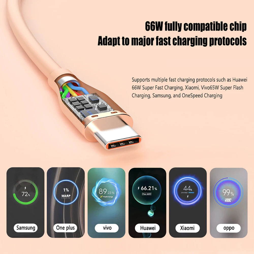 UGOURD Liquid Silicon Type C To C Fast Charging Cable USB to C PD 60W Huawei SCP 66W For Huawei Xiaomi iPhone15 Plus Pro Max