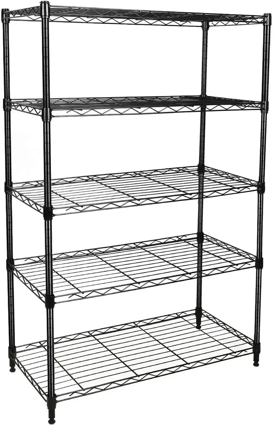 Heavy Duty 5-Shelf Shelving Unit 1250Lb Capacity, 29.92" D x 13.98" W x 62.99" H, 5 Tier, Black