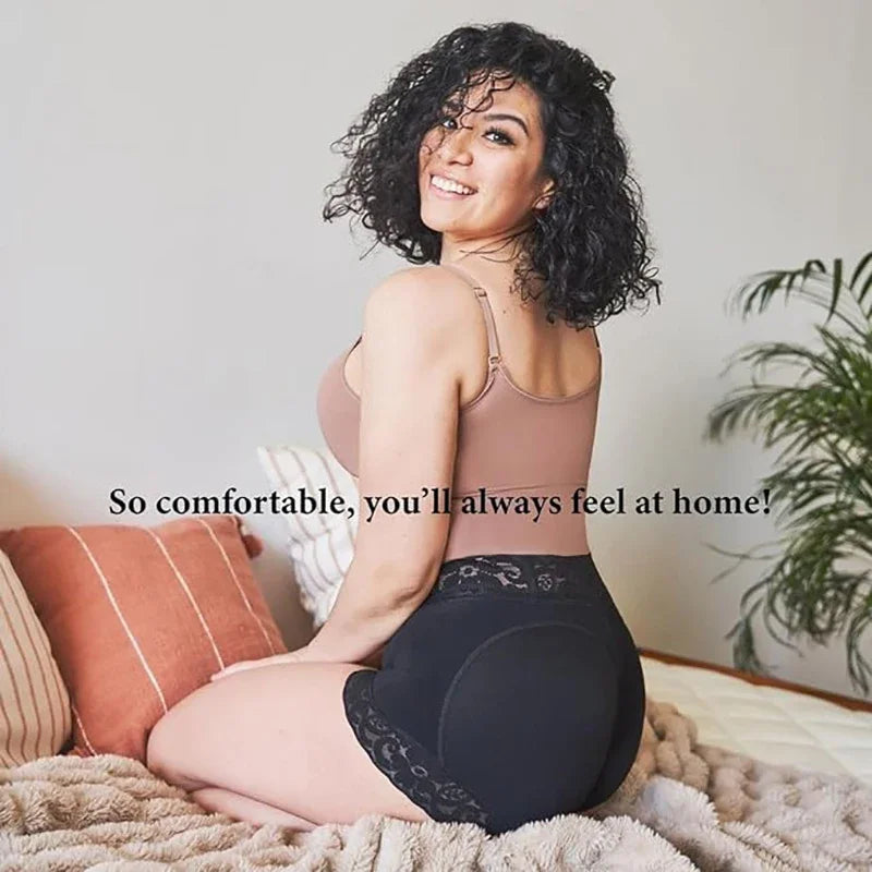 Butt Lifting Shapewear Panties High Waisted Tummy Control - Seamless Lace Body Shaper Daily Wear No Roll Up Underwear for Women