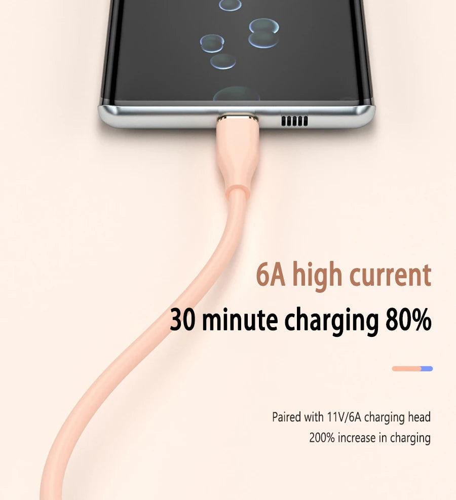 UGOURD Liquid Silicon Type C To C Fast Charging Cable USB to C PD 60W Huawei SCP 66W For Huawei Xiaomi iPhone15 Plus Pro Max