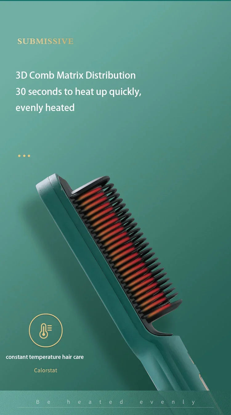 Thermostatic hair straightener Comb 5 temperature settings Straightening brush Quick heat professional hair straightening brush