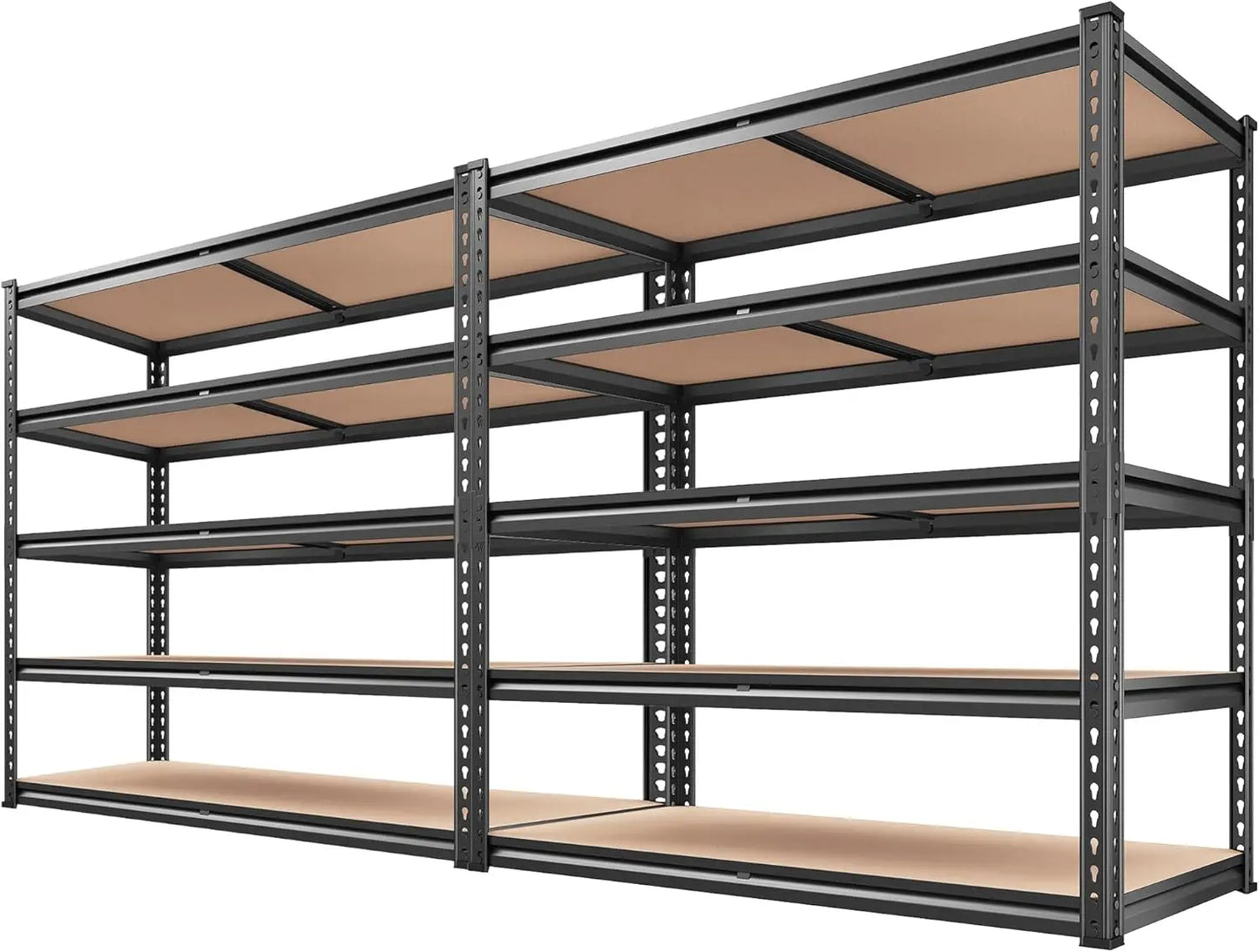 REIBII 2500LBS Garage Shelving 72''H Storage Shelves Heavy Duty Shelving 5 Tier Metal Shelves Garage Shelves Adjustable Shelvin