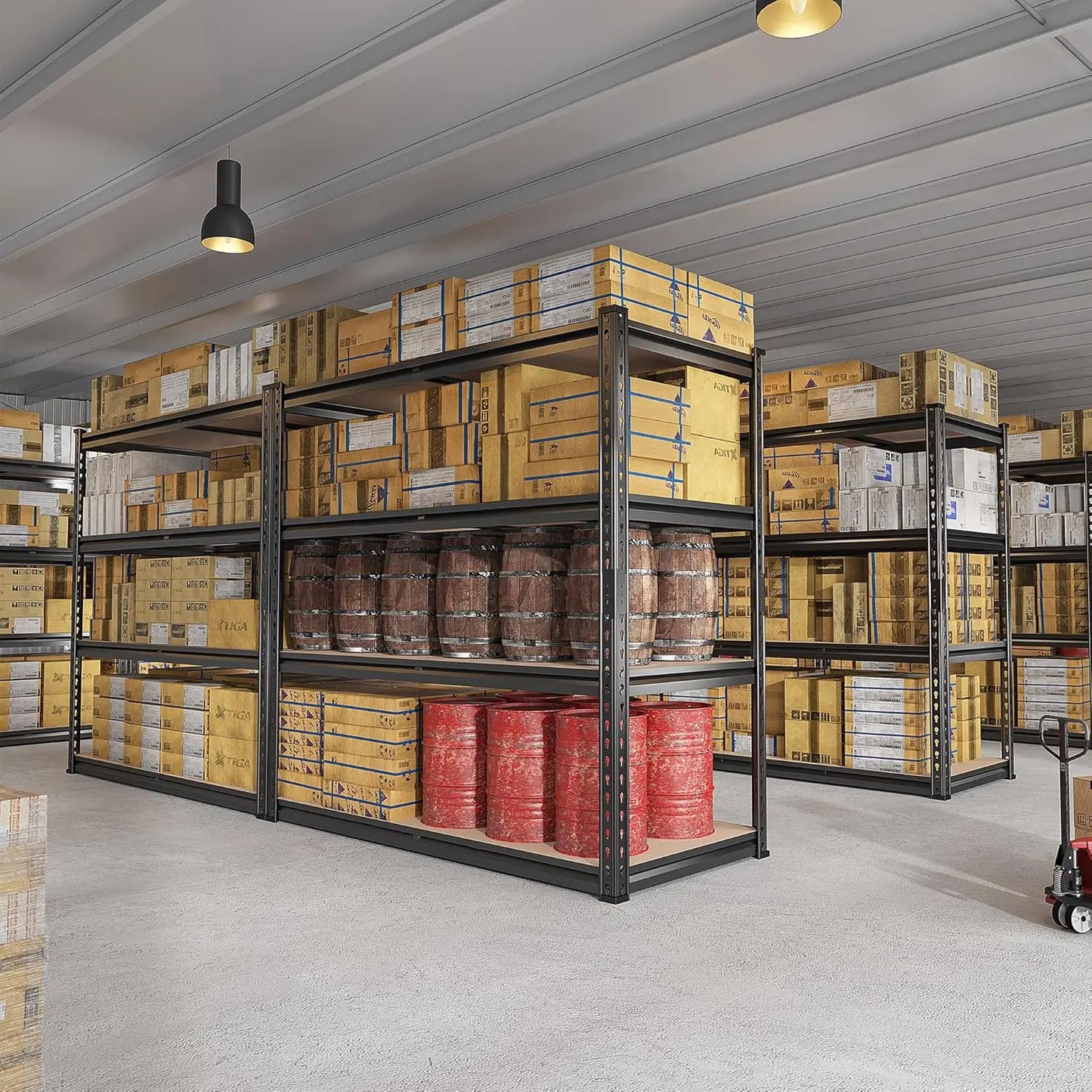 REIBII 2500LBS Garage Shelving 72''H Storage Shelves Heavy Duty Shelving 5 Tier Metal Shelves Garage Shelves Adjustable Shelvin