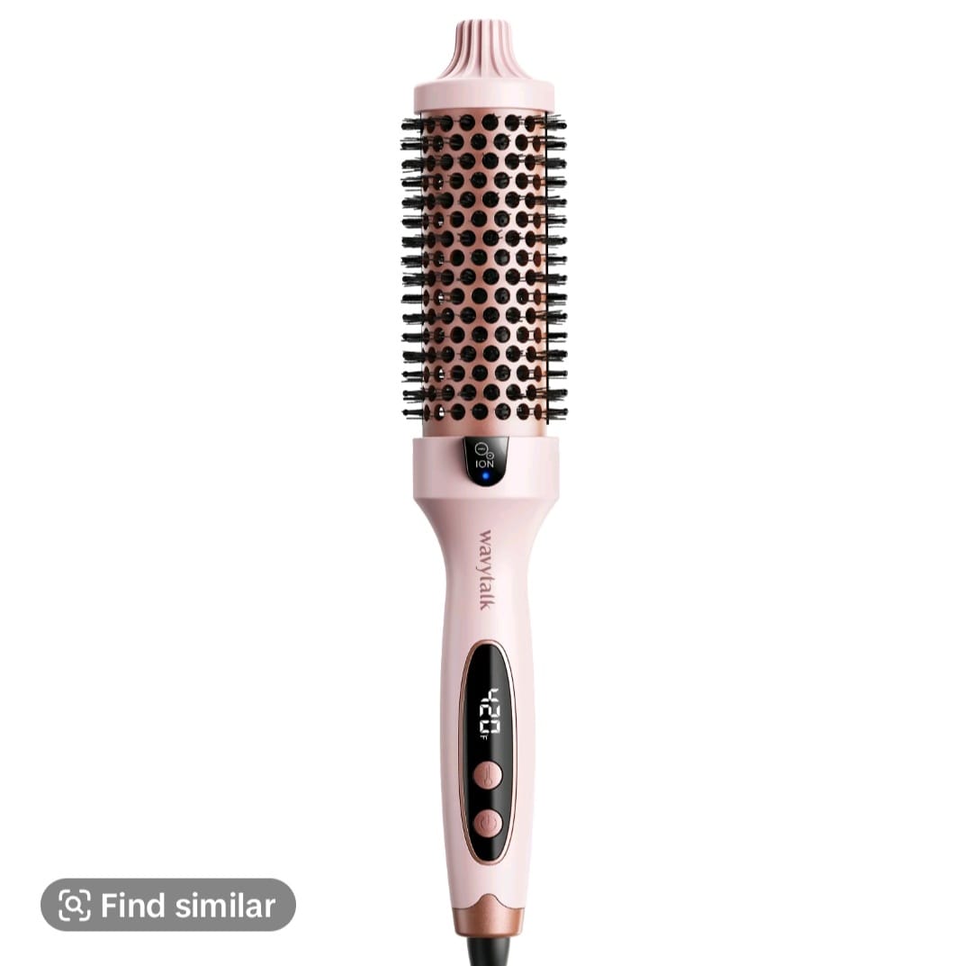 Hair Curler Rotating Brush Heat Hair Straightener Hot Comb 450F Round Brush 2 in 1 Hair Curler Straightener Brush Women Gift