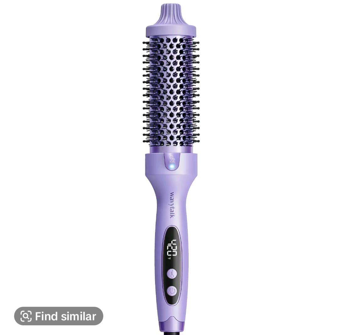 Hair Curler Rotating Brush Heat Hair Straightener Hot Comb 450F Round Brush 2 in 1 Hair Curler Straightener Brush Women Gift