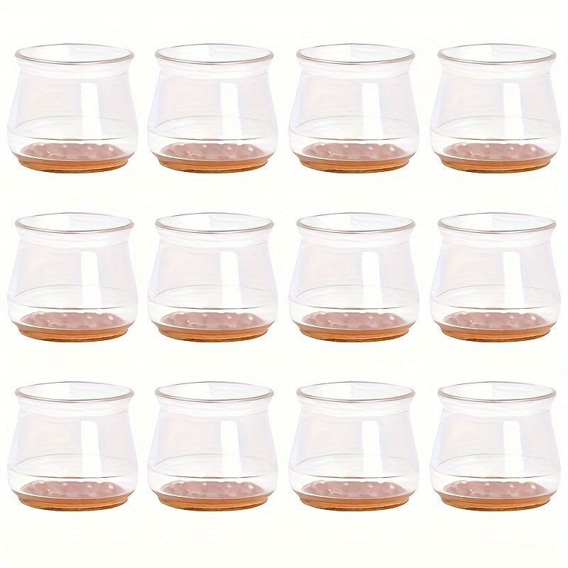 20pcs Non-slip Clear Chair Leg Covers With Felt, Large Round Chair Floor Protectors, Silicone Chair Leg Floor Protectors, Table Mats, Chair Mats, Small Gadgets For Restaurant, Hotel, Cafes