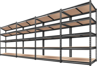 REIBII 2500LBS Garage Shelving 72''H Storage Shelves Heavy Duty Shelving 5 Tier Metal Shelves Garage Shelves Adjustable Shelvin