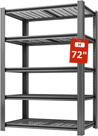 5Tier Metal Shelving Unit, Adjustable Garage Shelves,Heavy Duty Storage Shelves for Warehouse,Basement,KitchenPantry,Living Room