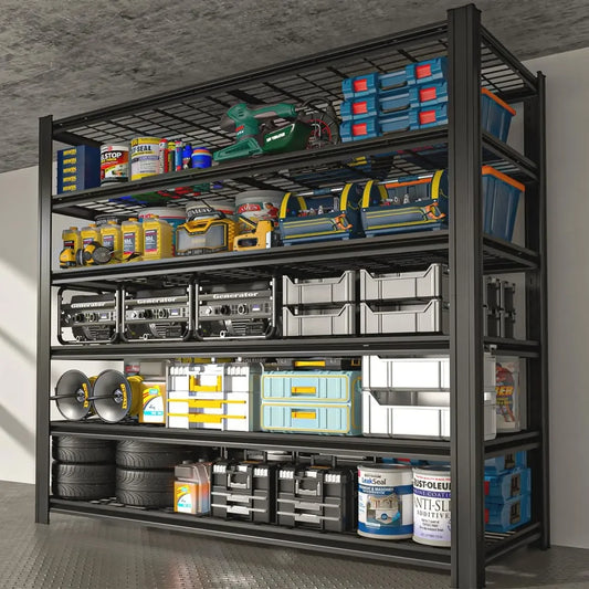 5Tier Metal Shelving Unit, Adjustable Garage Shelves,Heavy Duty Storage Shelves for Warehouse,Basement,KitchenPantry,Living Room