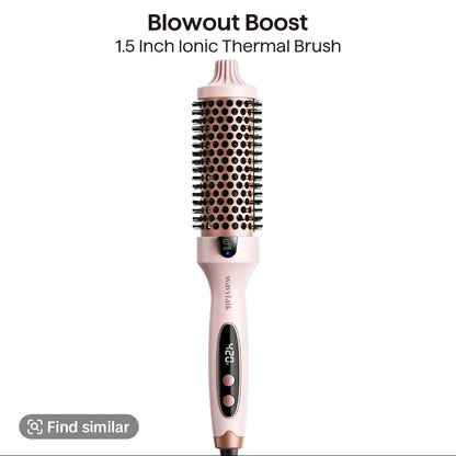 Hair Curler Rotating Brush Heat Hair Straightener Hot Comb 450F Round Brush 2 in 1 Hair Curler Straightener Brush Women Gift
