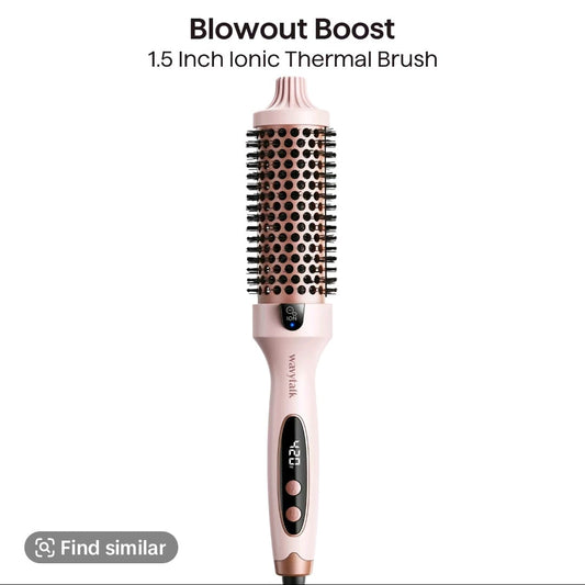 Hair Curler Rotating Brush Heat Hair Straightener Hot Comb 450F Round Brush 2 in 1 Hair Curler Straightener Brush Women Gift