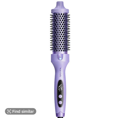Hair Curler Rotating Brush Heat Hair Straightener Hot Comb 450F Round Brush 2 in 1 Hair Curler Straightener Brush Women Gift