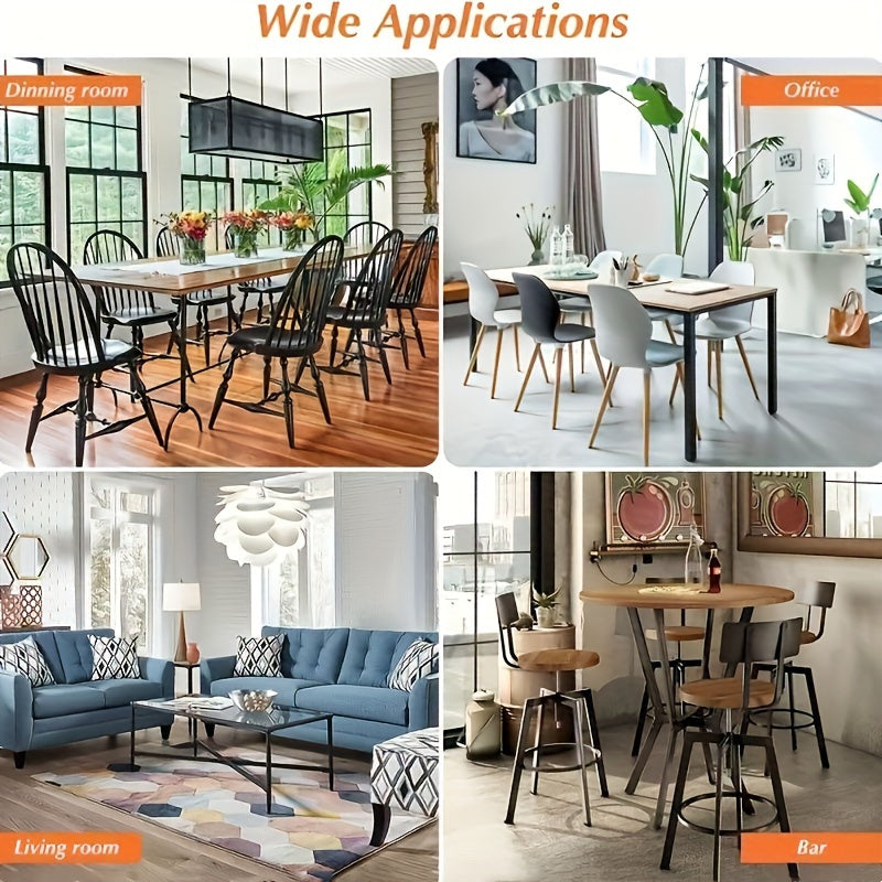 20pcs Non-slip Clear Chair Leg Covers With Felt, Large Round Chair Floor Protectors, Silicone Chair Leg Floor Protectors, Table Mats, Chair Mats, Small Gadgets For Restaurant, Hotel, Cafes