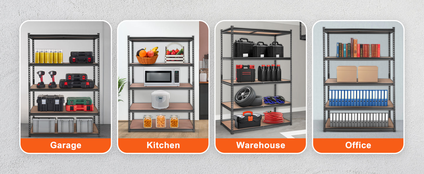 VEVOR 5 Layers Standing Storage Shelving Unit Heavy Duty Organizer Metal Rack for Kitchen Living Room Warehouse Flower Stand